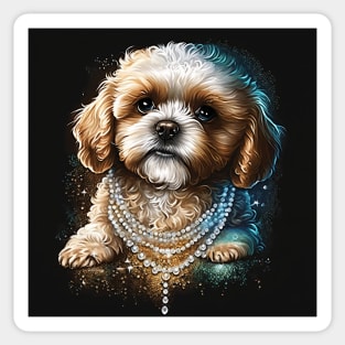 Sparkling Cavoodle Puppy Sticker